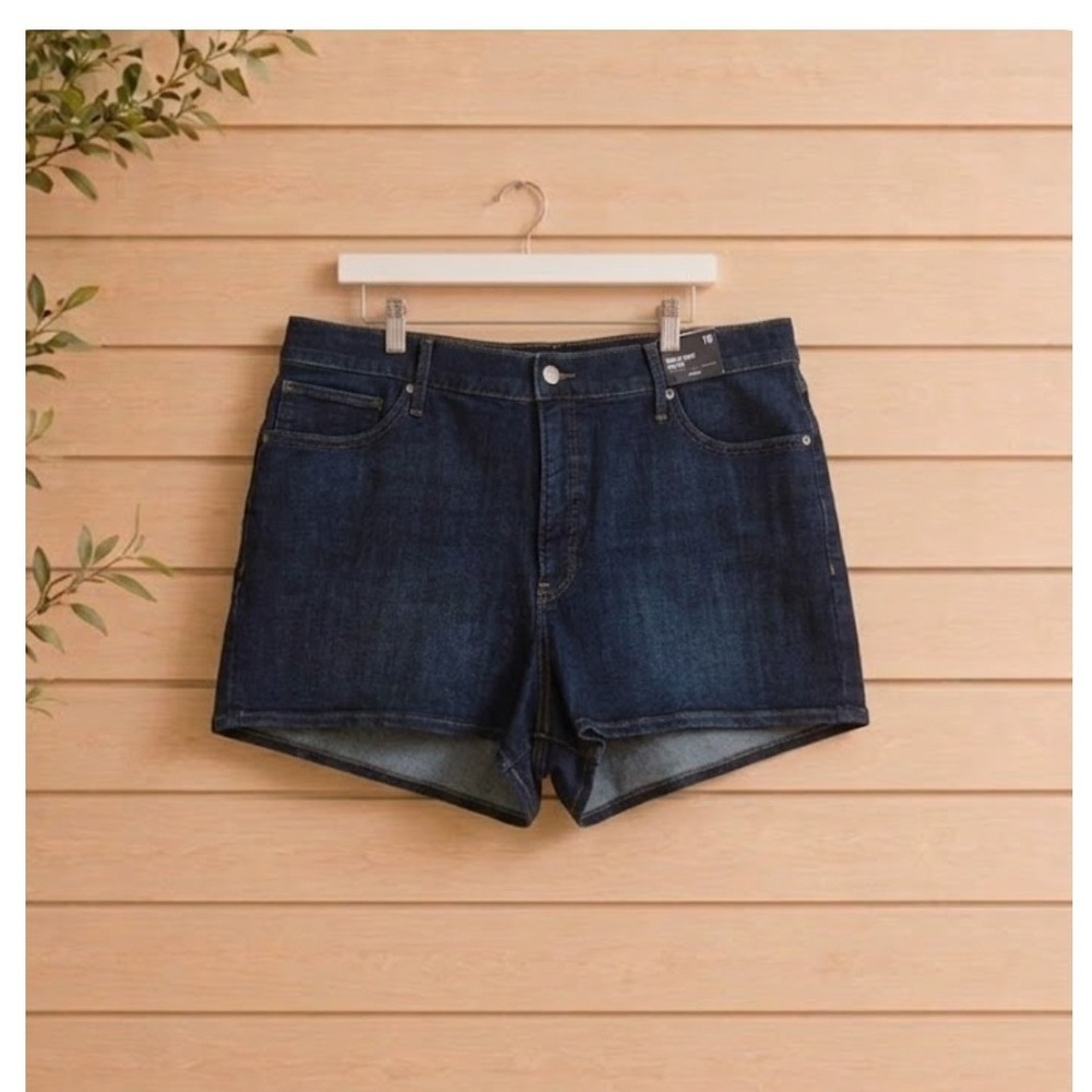 Express Vintage Short High Rise 16 Dark Wash Stretch Denim Jean Shorts